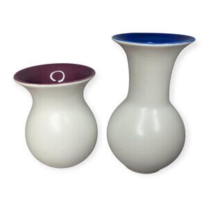 Crate&Barrel Toni Vase Blue Medium & Toni Bud Vase Berry